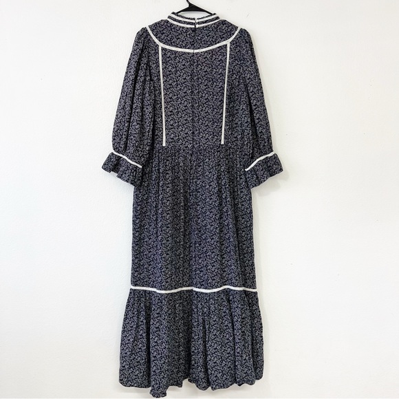 Anthropologie Meadows Amaryllis Floral cottagecore prairie lined dress size 12 - Picture 11 of 11